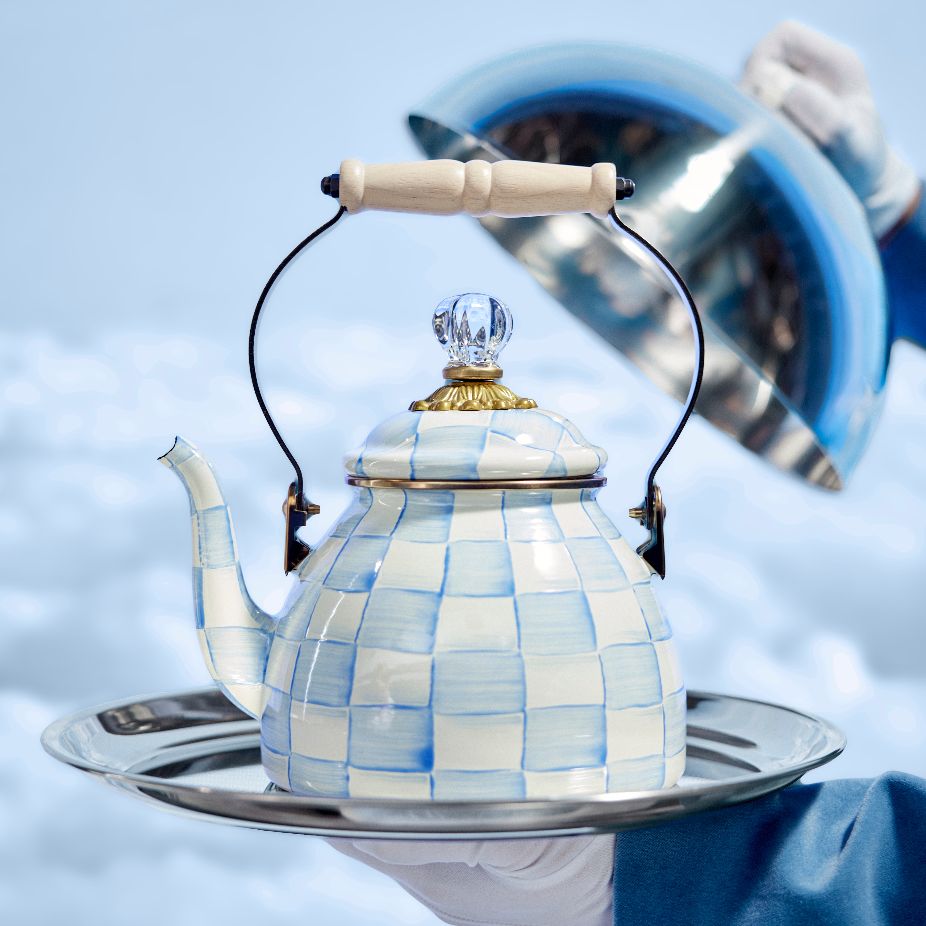 MacKenzie-Childs | Sky Check 2 Quart Tea Kettle