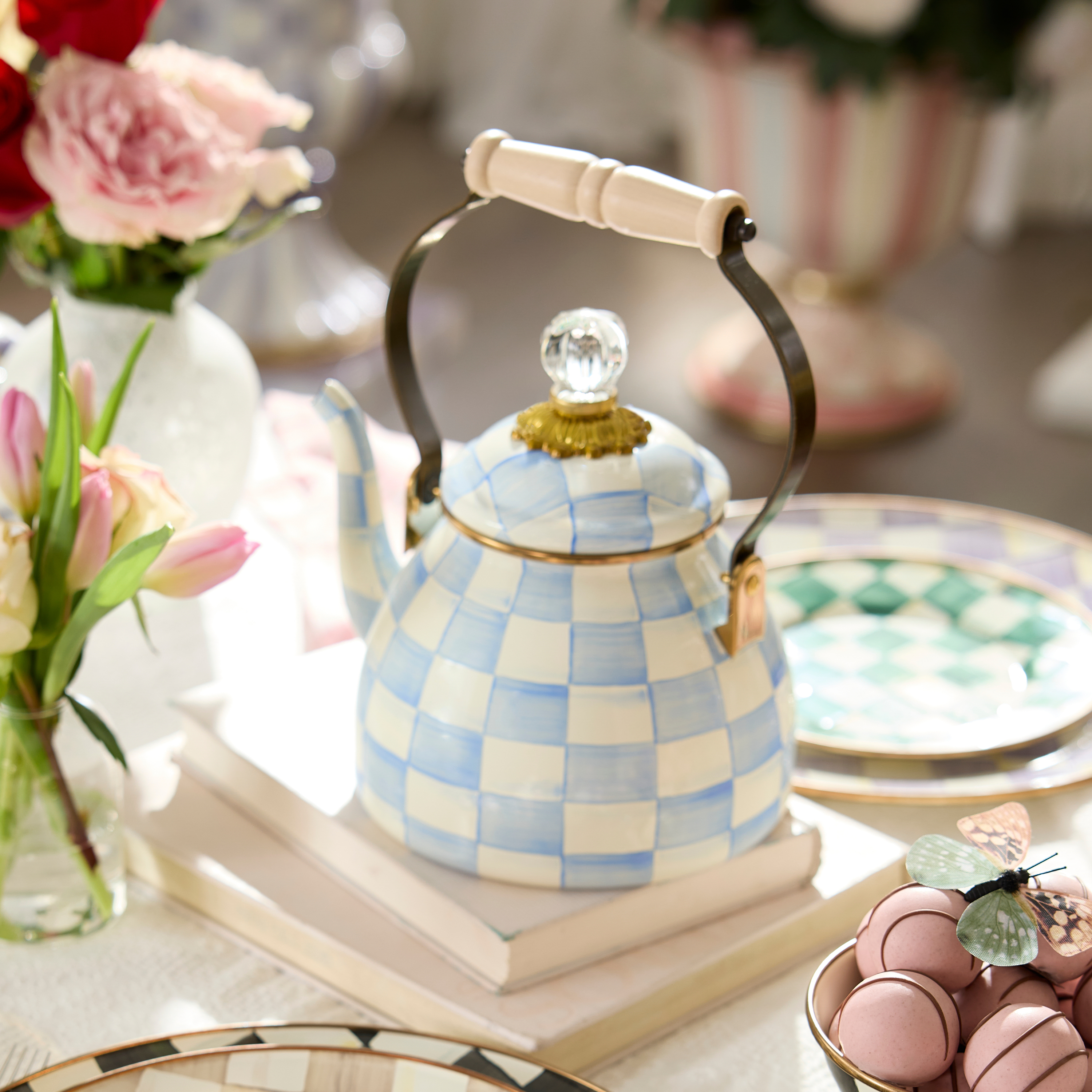 MacKenzie-Childs | Sky Check 2 Quart Tea Kettle