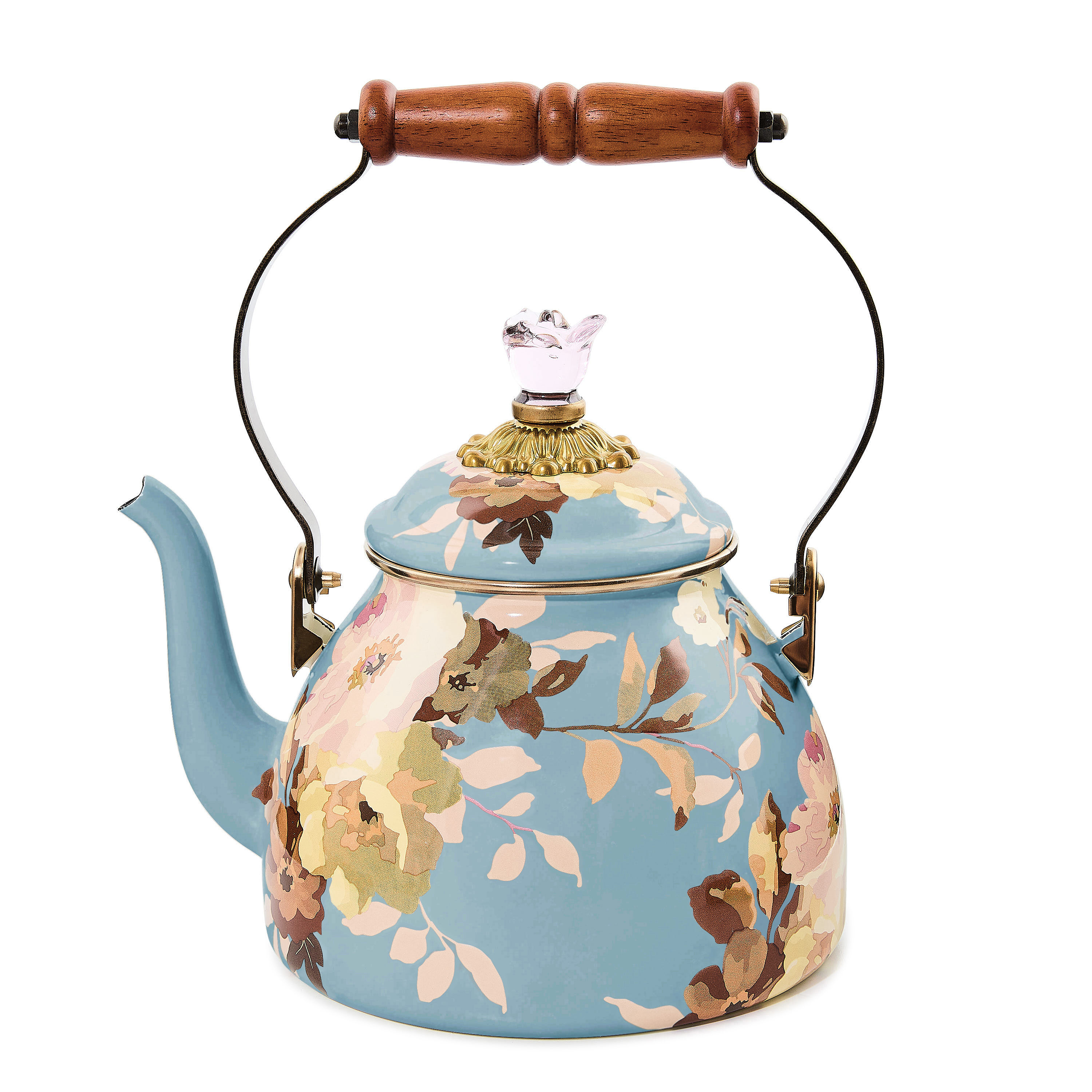マッケンジーチャイルズ　ケトル MacKenzie-Childs | Wild Rose Slate 2 Quart Tea Kettle