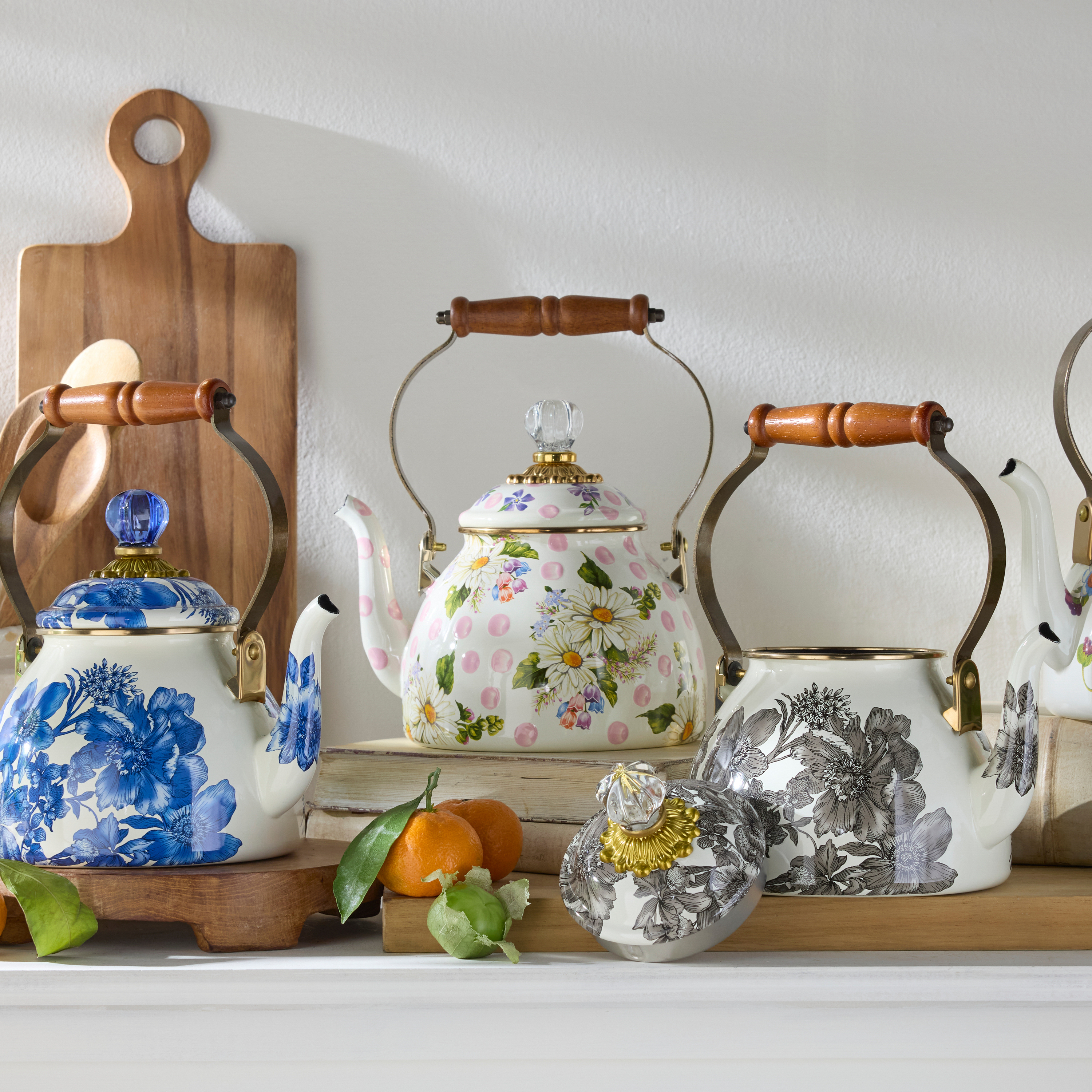 MacKenzie-Childs | Wildflowers Pink 2 Quart Tea Kettle