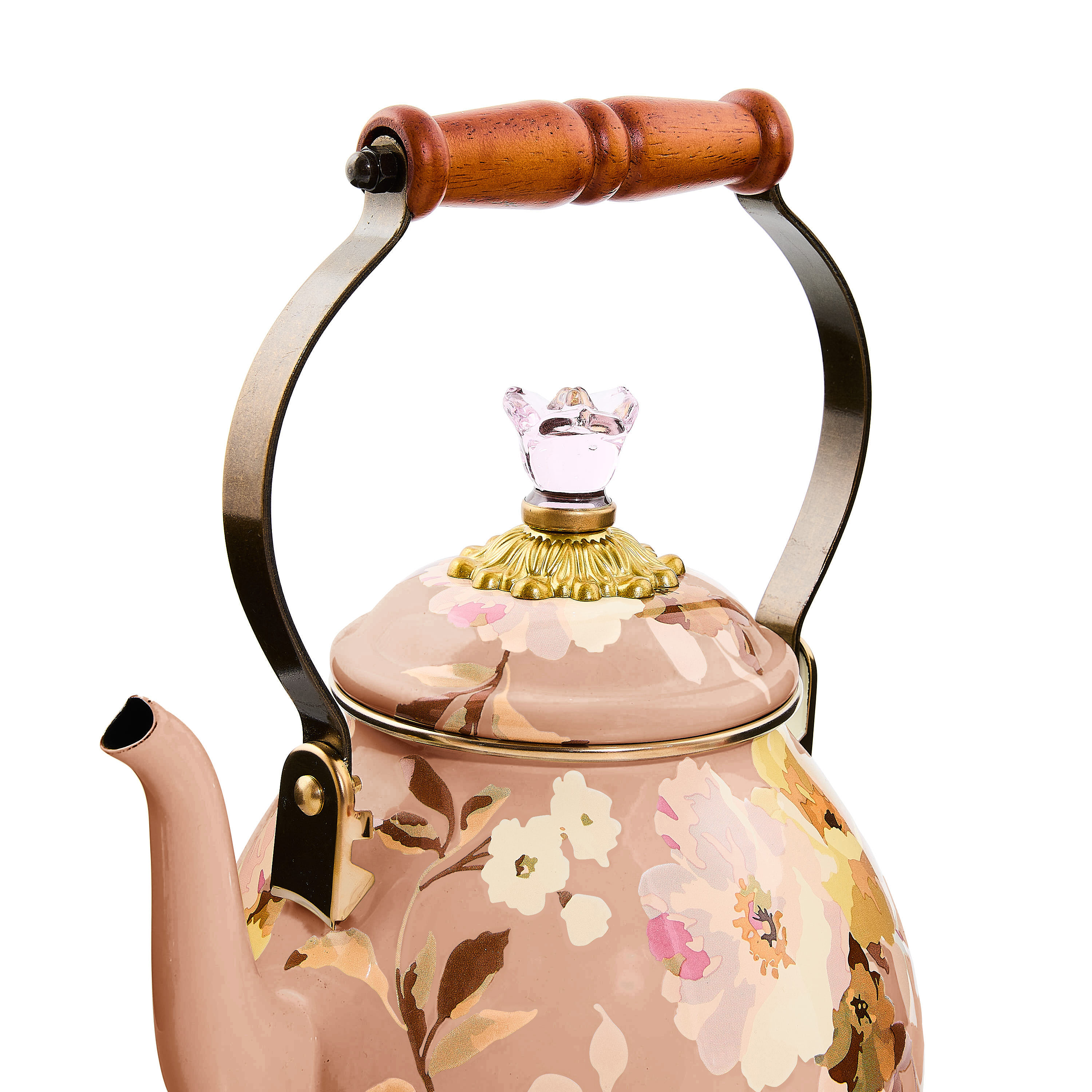 MacKenzie-Childs | Wild Rose Mauve 2 Quart Tea Kettle