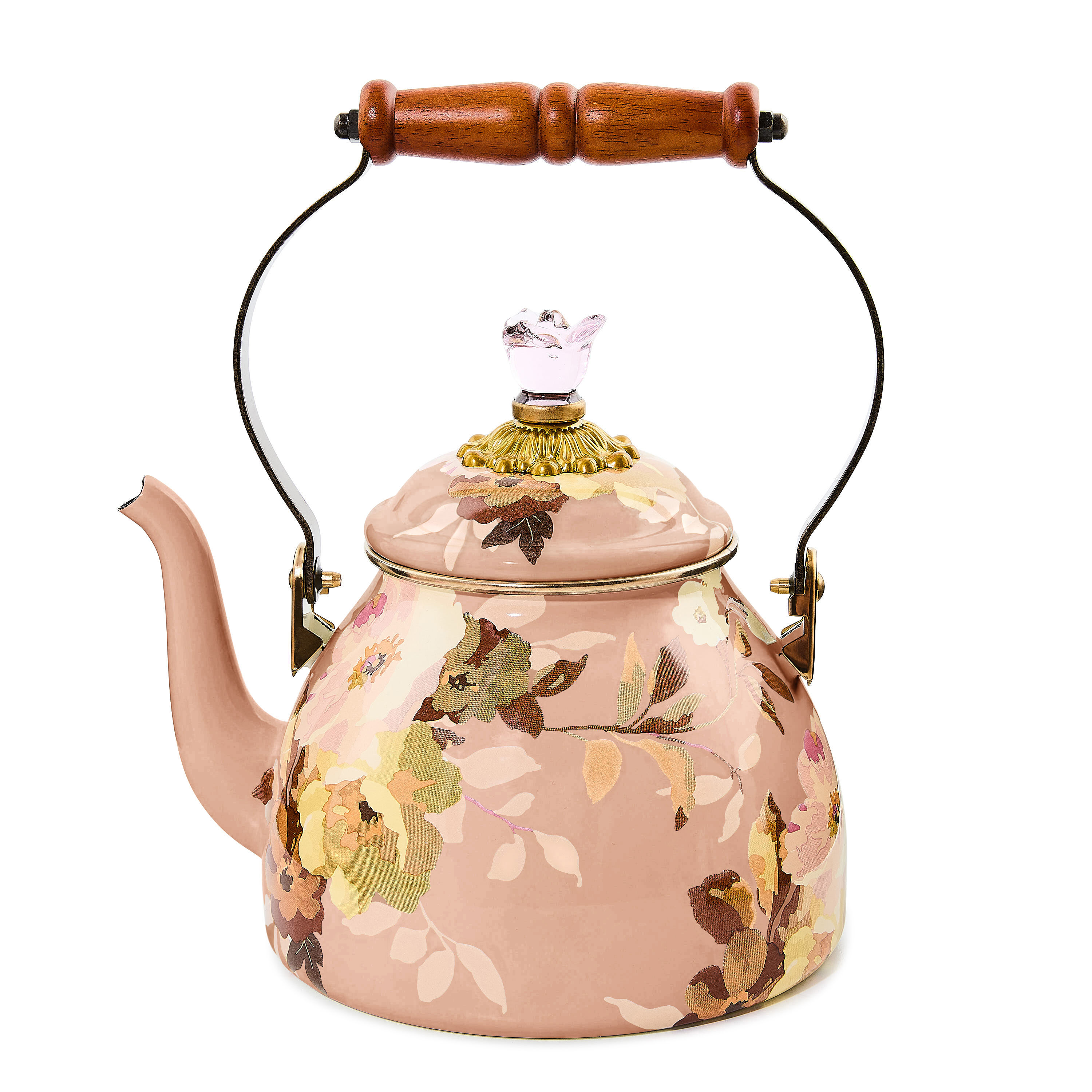 MacKenzie-Childs | Wild Rose Mauve 2 Quart Tea Kettle