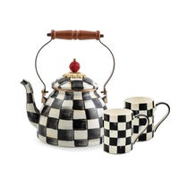 Courtly Check 2 Quart Kettle & 2 Porcelain Mug Set
