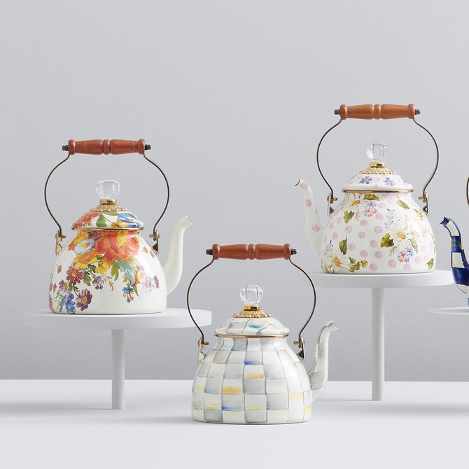 MacKenzie-Childs | Sterling Check 2 Quart Tea Kettle