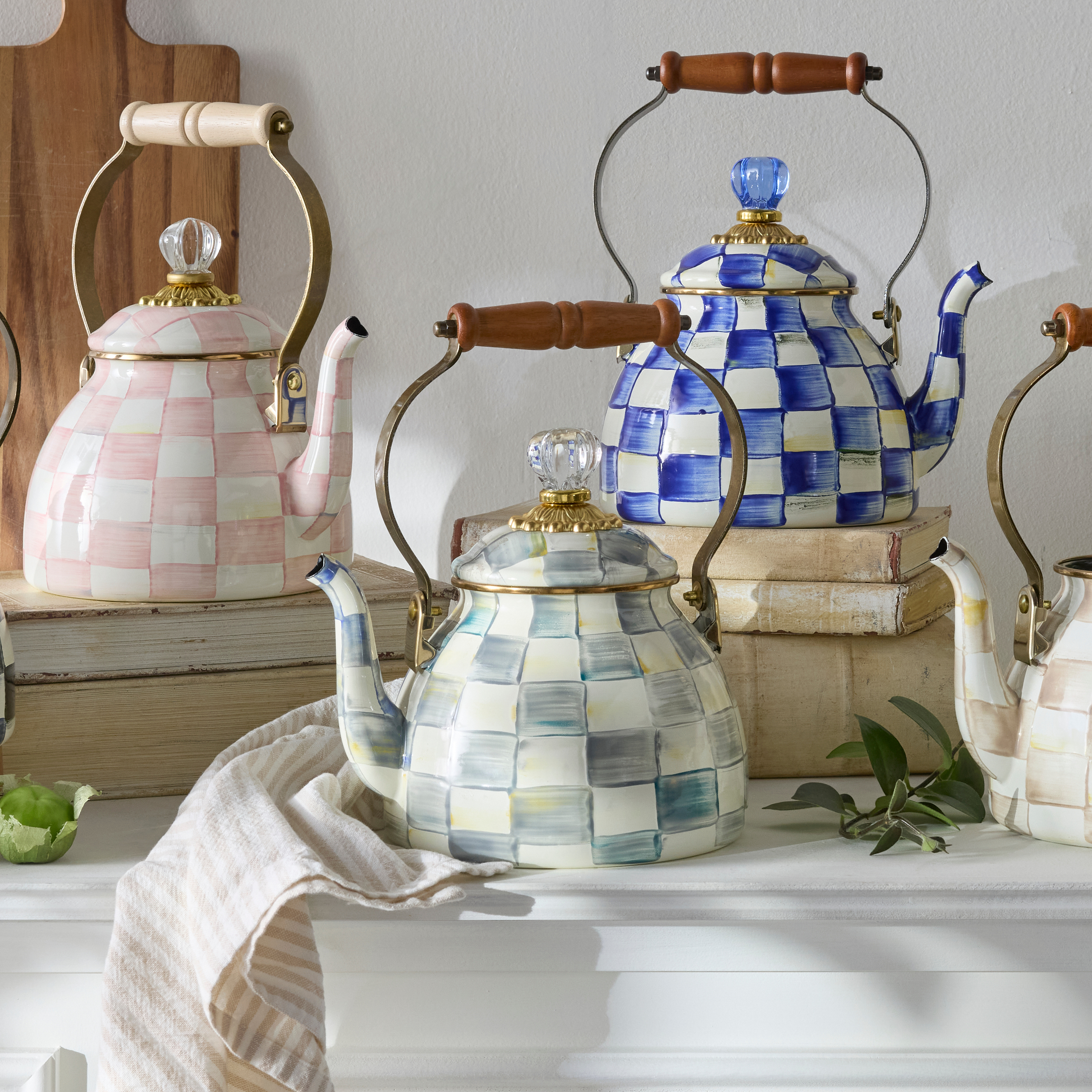 MacKenzie-Childs | Sterling Check 2 Quart Tea Kettle