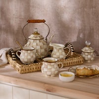 Mocha Check 2 Quart Tea Kettle
