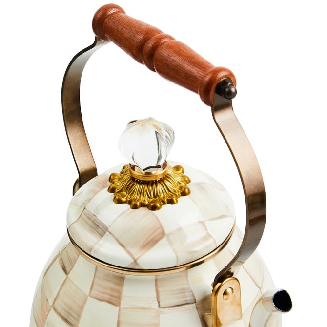 Mocha Check 2 Quart Tea Kettle image number 2
