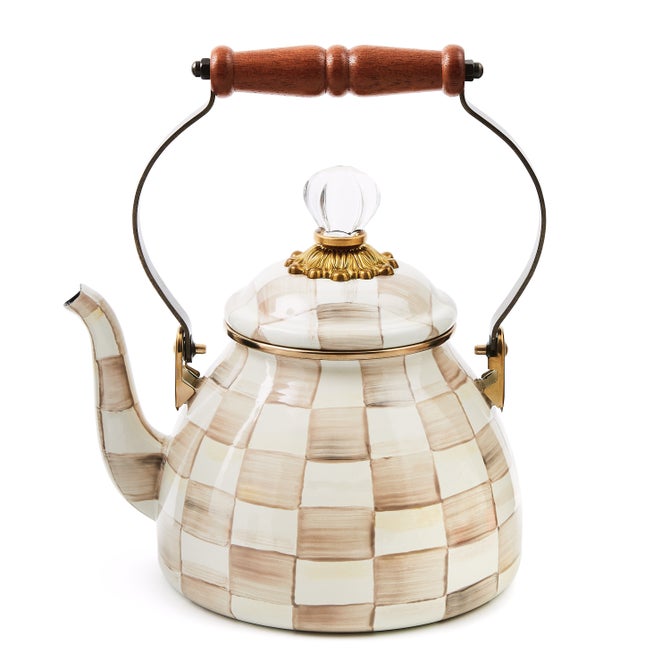 Mocha Check 2 Quart Tea Kettle image number 0