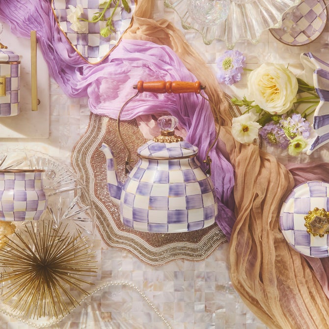 Violet Check 2 Quart Tea Kettle image number 5