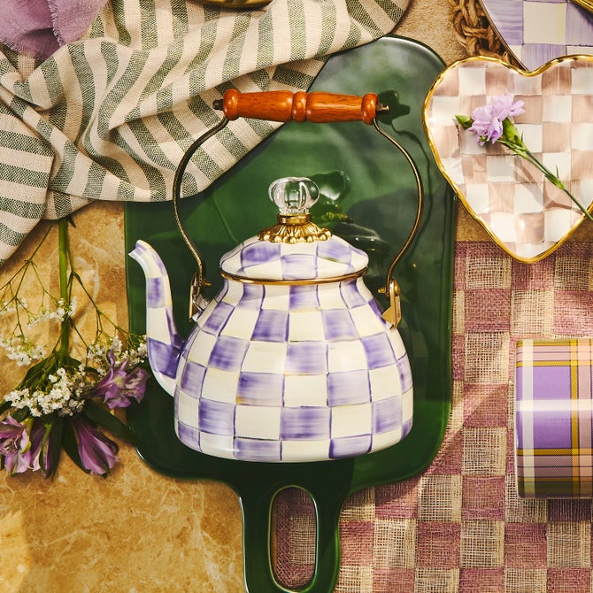 Violet Check 2 Quart Tea Kettle image number 3