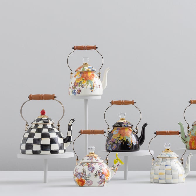 White Flower Market 2 Quart Tea Kettle image number 10