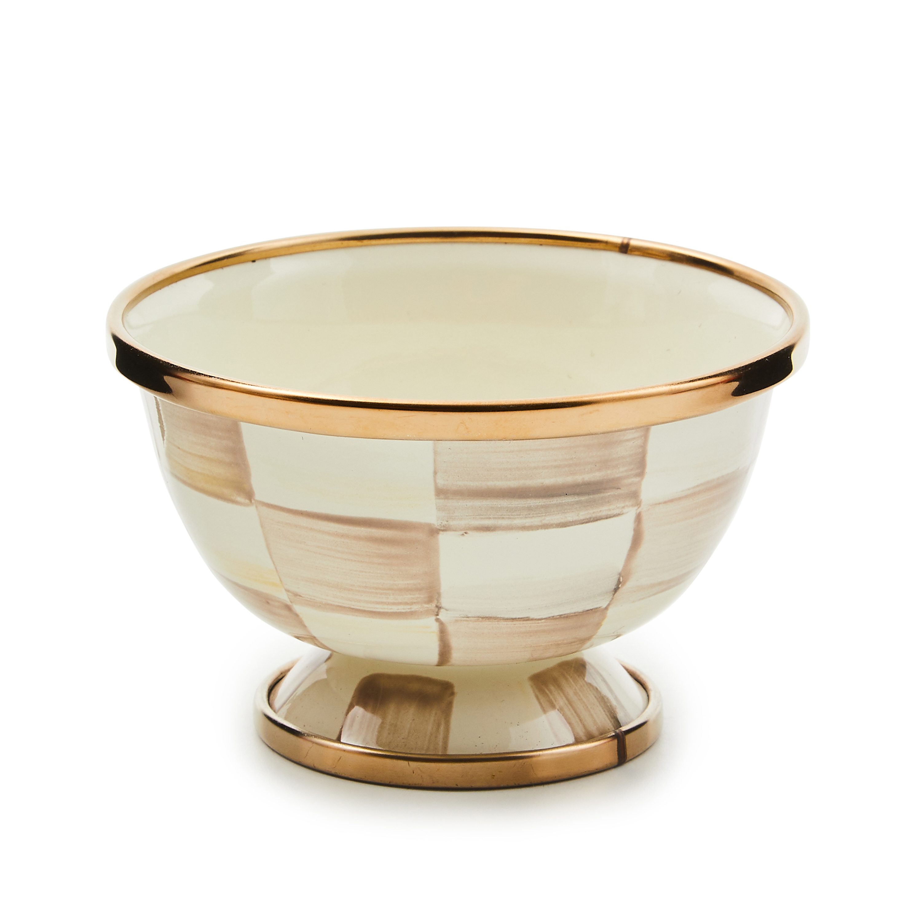 MacKenzie-Childs Mocha Check Sugar Bowl