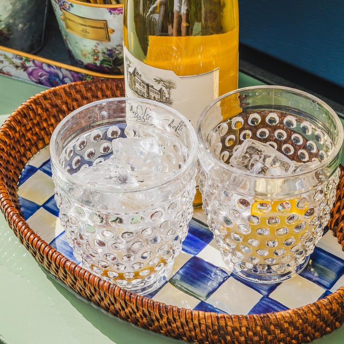 Royal Check Rattan & Enamel Small Serving Tray image number 2