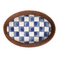 Royal Check Rattan & Enamel Small Serving Tray