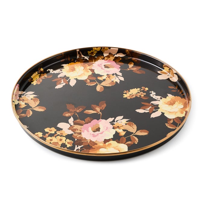 Wild Rose Brown Round Tray image number 0