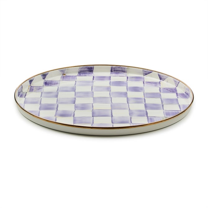 Violet Check Round Tray image number 0