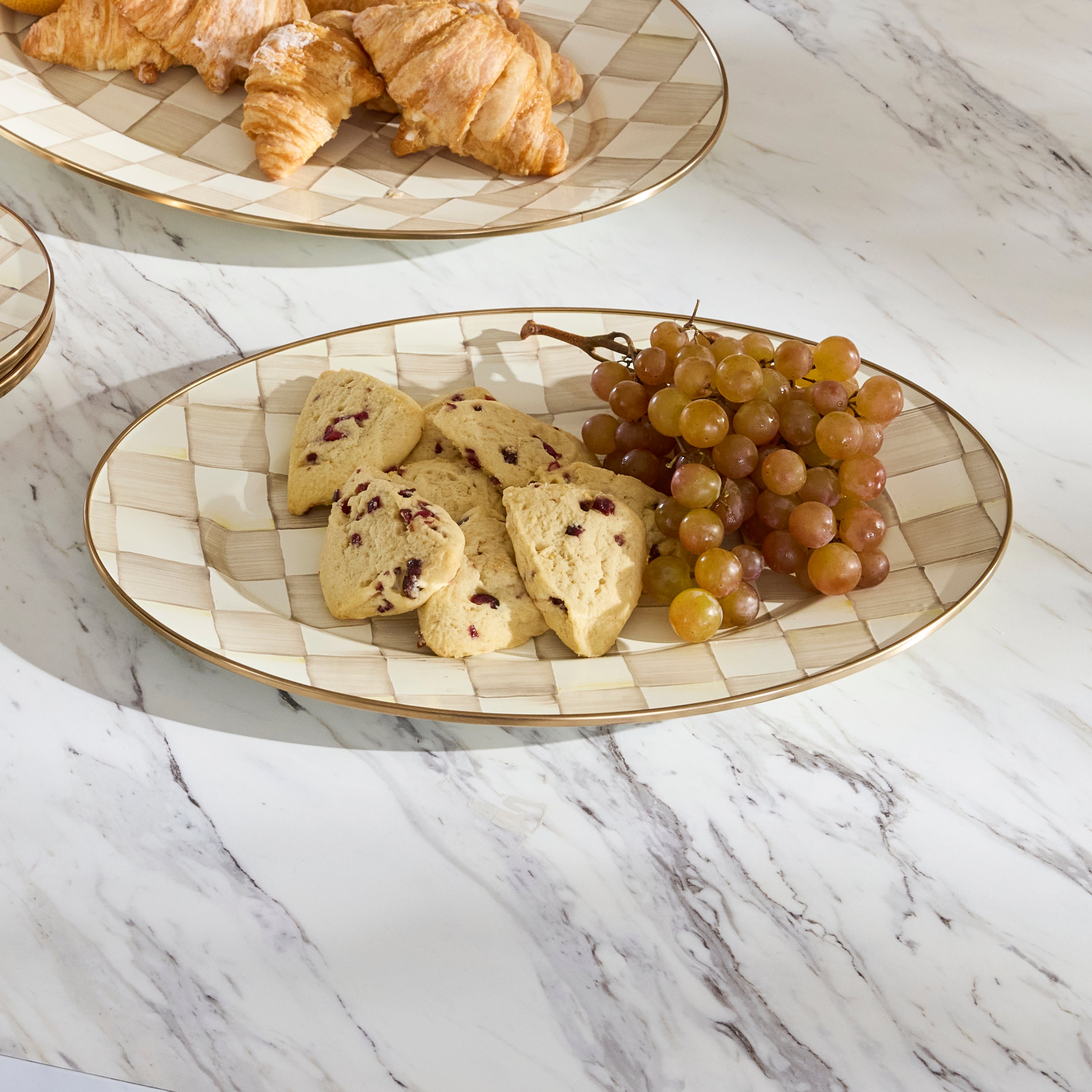 MacKenzie-Childs | Mocha Check Small Oval Platter