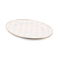 Sky Check Medium Oval Platter