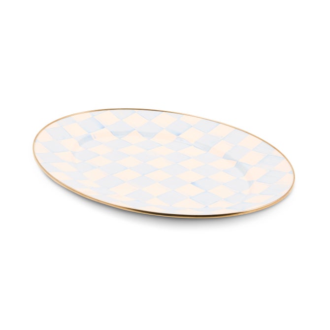 Sky Check Medium Oval Platter image number 2