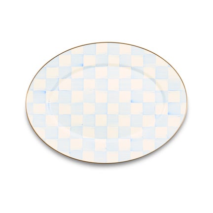Sky Check Medium Oval Platter