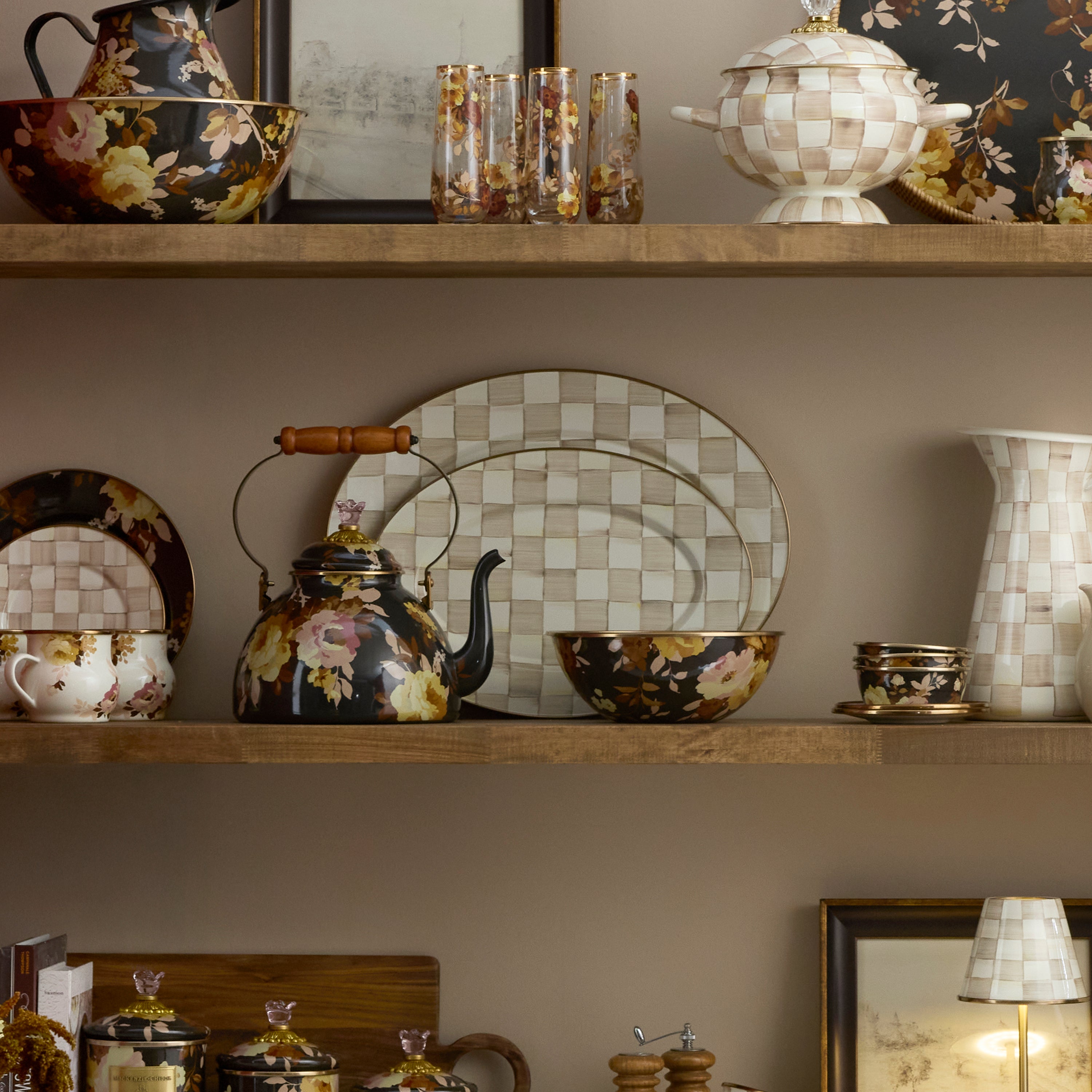 MacKenzie-Childs | Mocha Check Medium Oval Platter