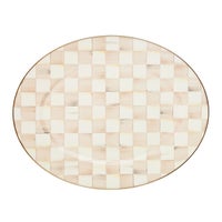 Mocha Check Large Oval Platter