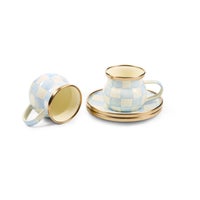 Sky Check Espresso Cup & Saucer Set