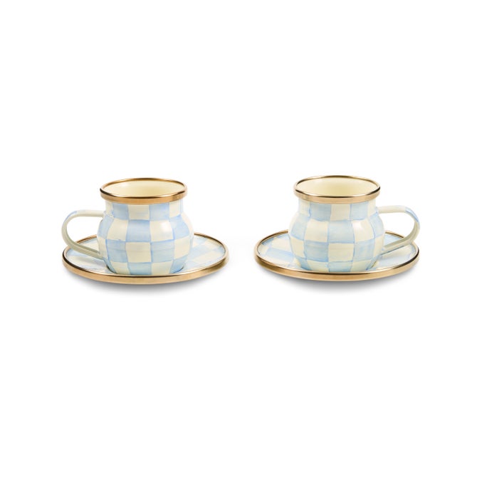 Sky Check Espresso Cup & Saucer Set image number 0
