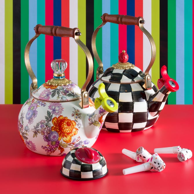MacKenzie-Childs | Courtly Check Whistling Tea Kettle