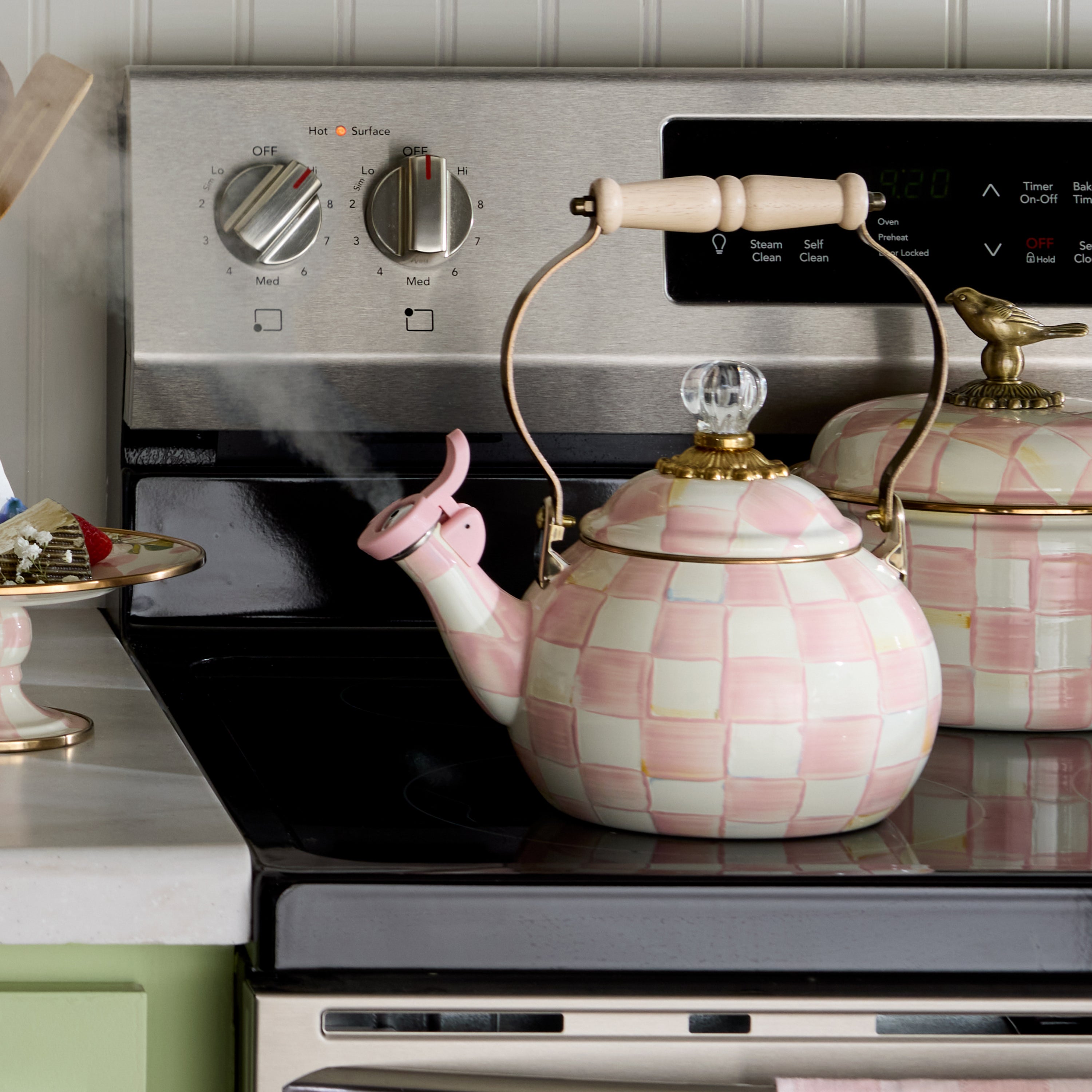 MacKenzie-Childs | Rosy Check Whistling Tea Kettle