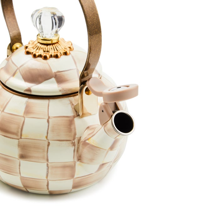 Mocha Check Whistling Tea Kettle image number 2