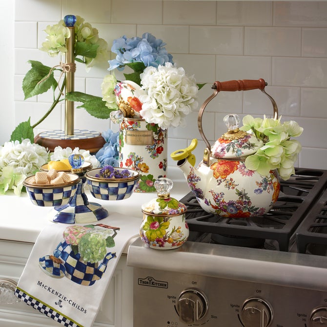 White Flower Market Whistling Tea Kettle image number 3