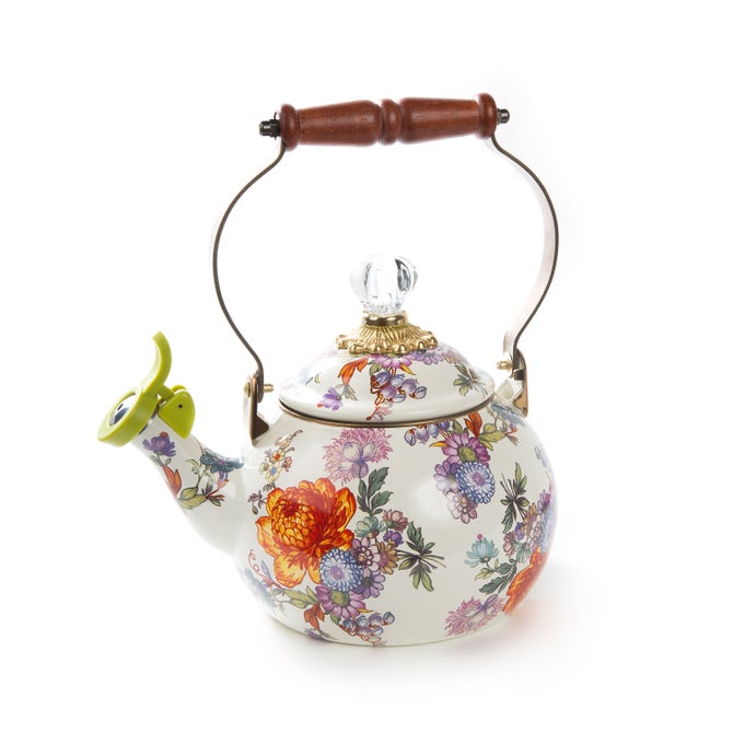 White Flower Market Whistling Tea Kettle image number 0