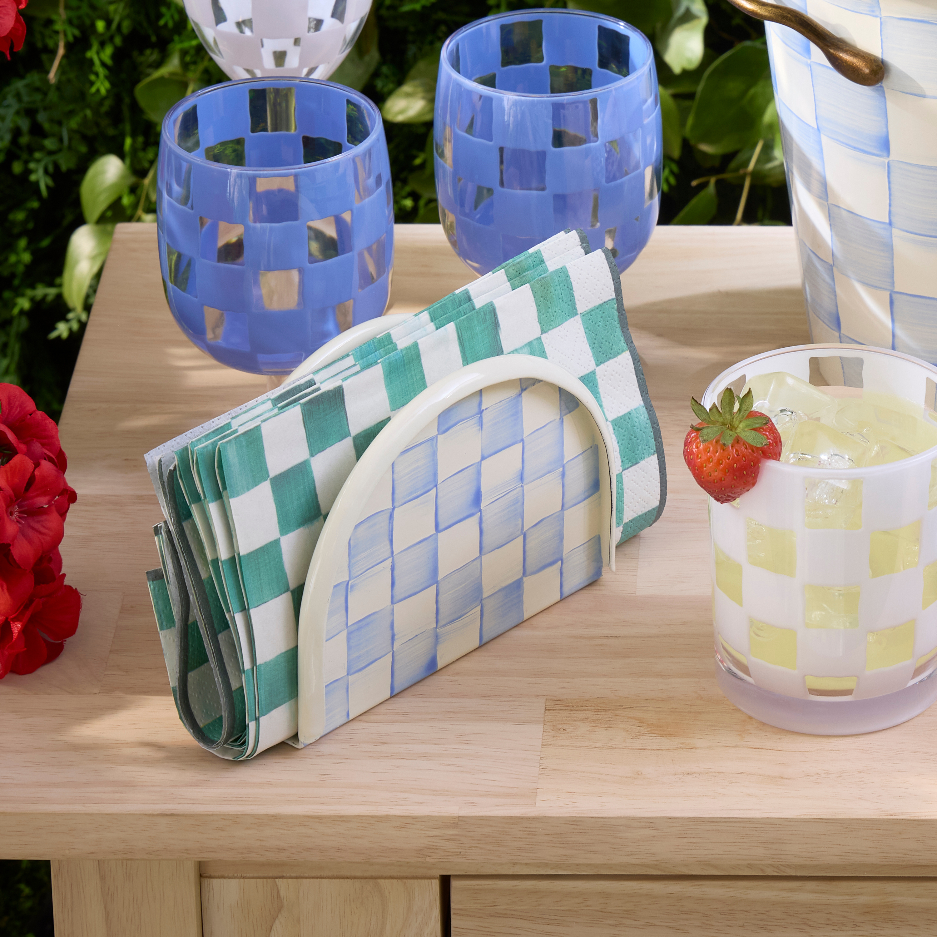 MacKenzie-Childs Sky Check Napkin Holder
