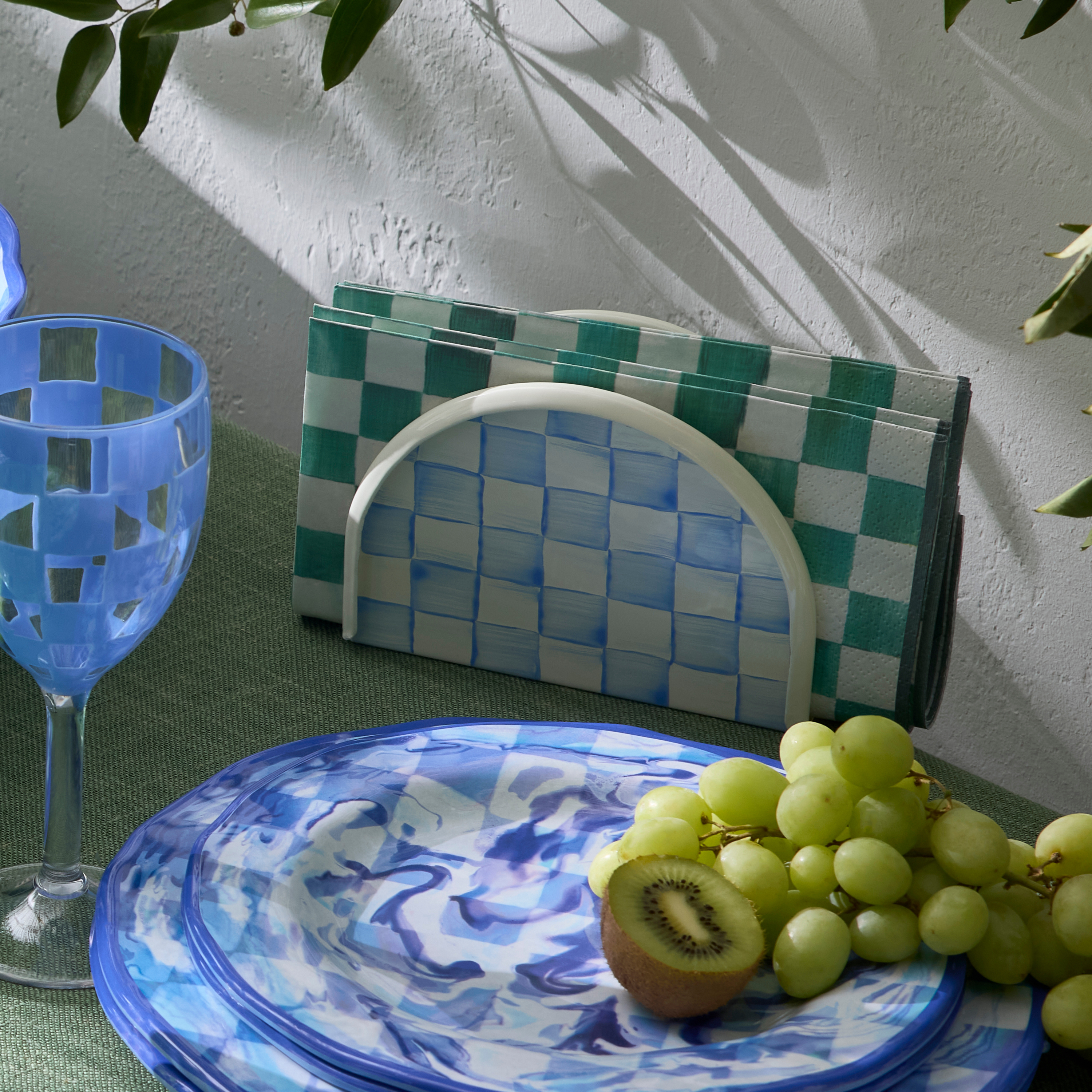 MacKenzie-Childs Sky Check Napkin Holder - Thumbnail 4
