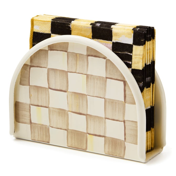 Mocha Check Napkin Holder image number 2