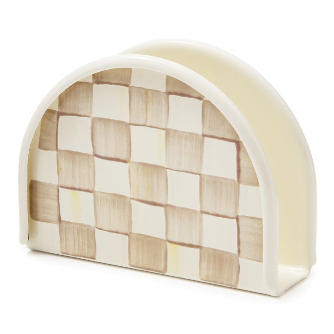 Mocha Check Napkin Holder image number 0