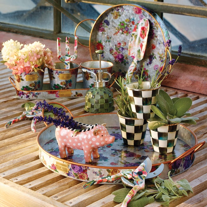 Courtly Check Herb Pots, Set of 3 image number 2