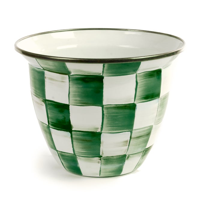 Emerald Check Large Flower Pot image number 0