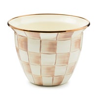 Mocha Check Large Flower Pot
