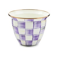 Violet Check Large Flower Pot