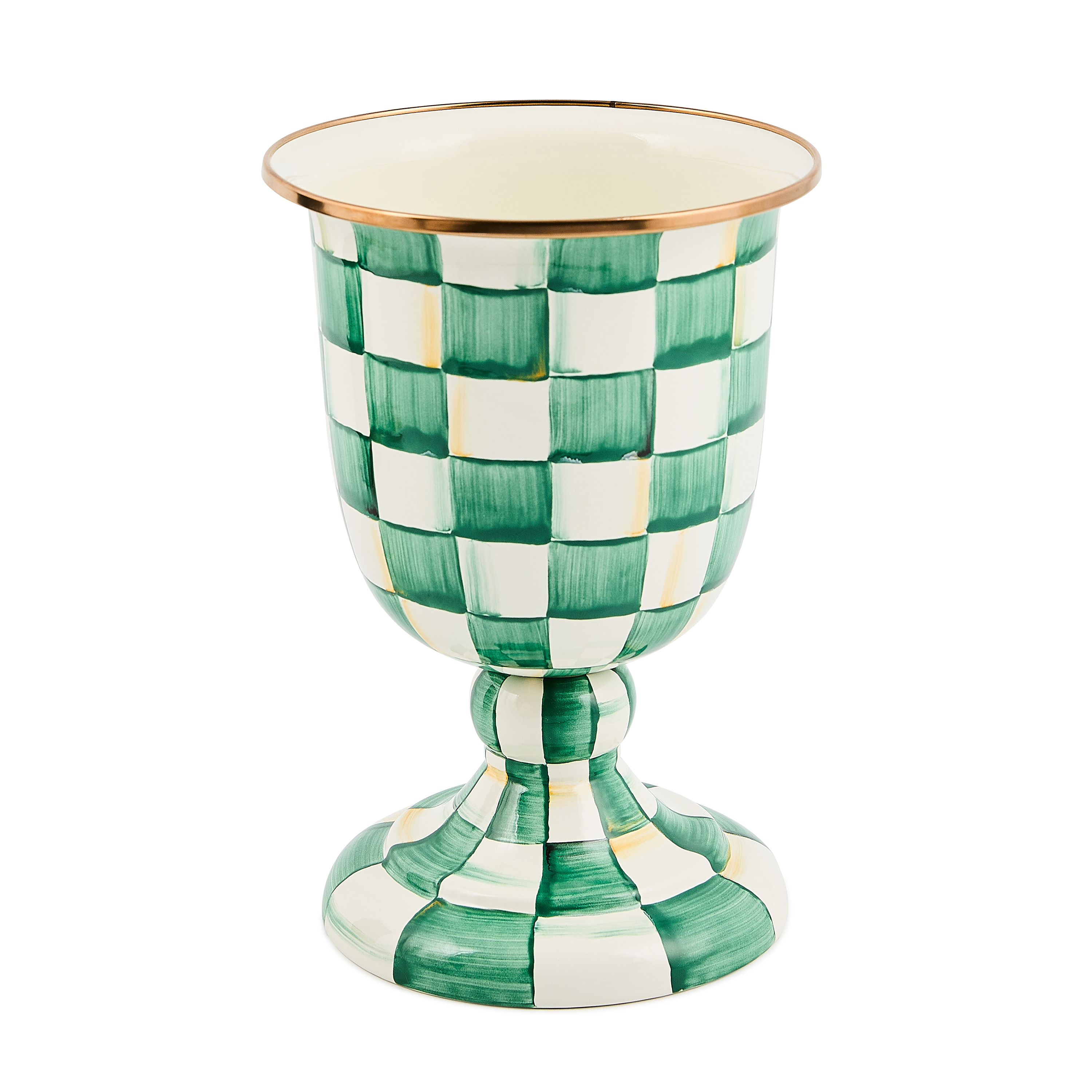 MacKenzie-Childs | Emerald Check Pedestal Vase