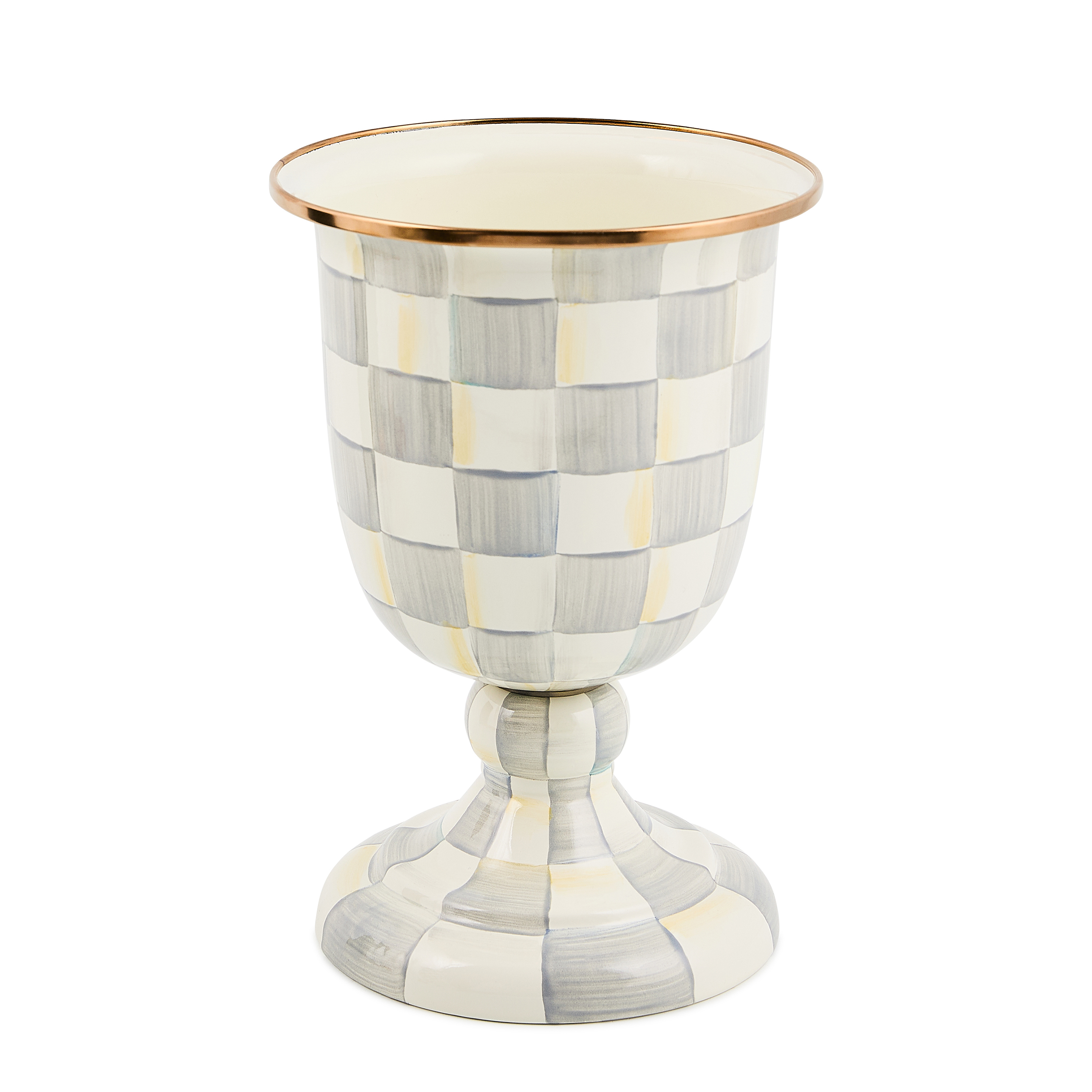 MacKenzie-Childs Sterling Check Pedestal Vase
