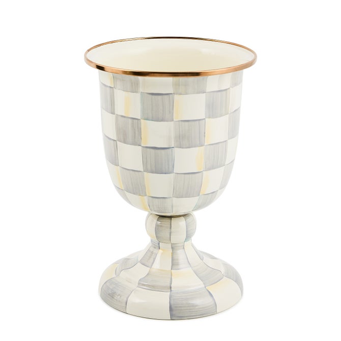 Sterling Check Pedestal Vase image number 0
