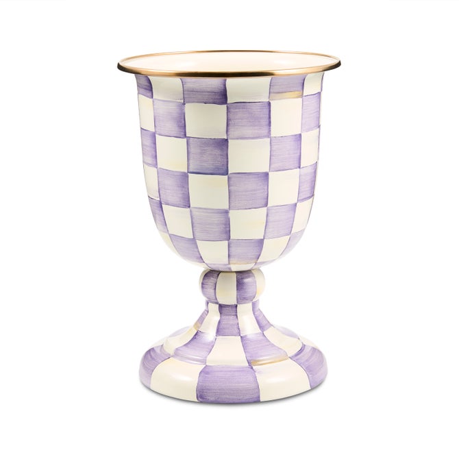 Violet Check Pedestal Vase image number 0