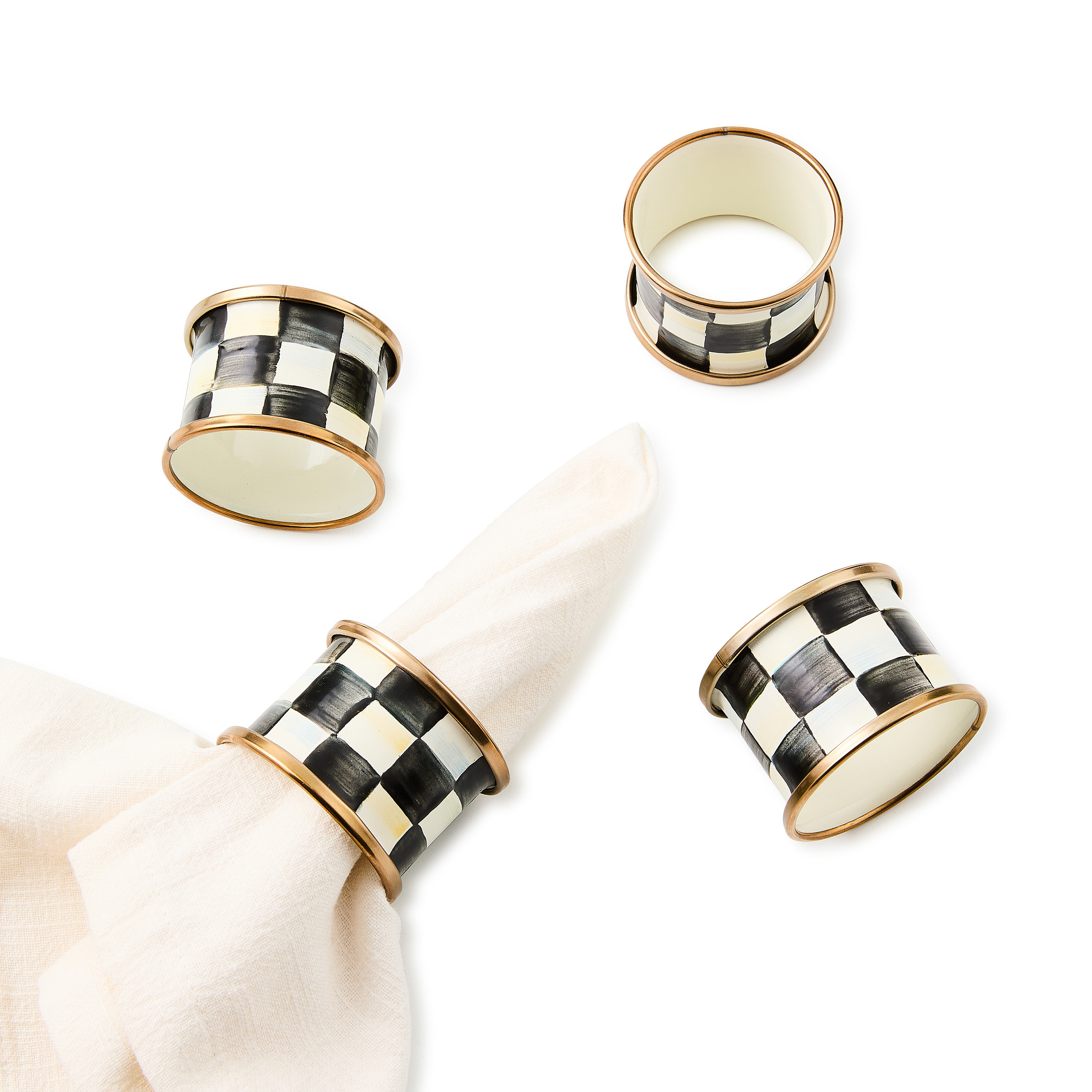 MacKenzie-Childs Courtly Check Napkin Rings - Thumbnail 2