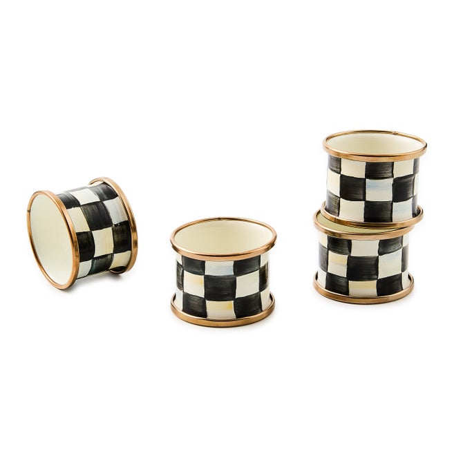 Courtly Check Napkin Rings, Set of 4 image number 0