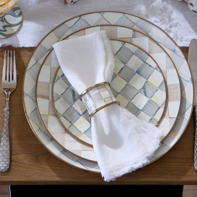 Mocha Check Napkin Rings, Set of 4 image number 4