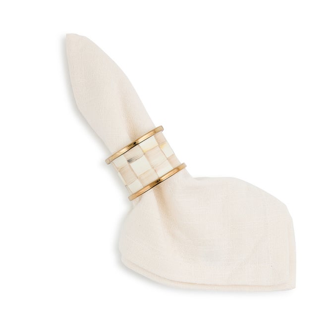 Mocha Check Napkin Rings, Set of 4 image number 2