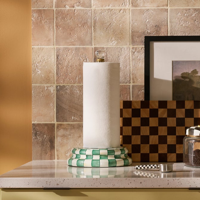 Emerald Check Paper Towel Holder image number 3